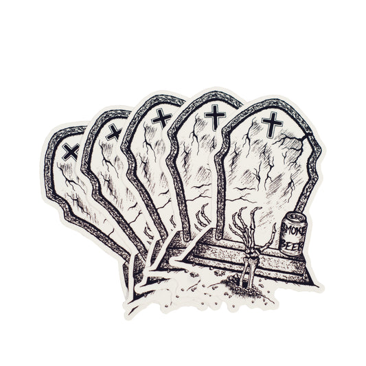 Graving A Beer - Vinyl Stickers - WHITE